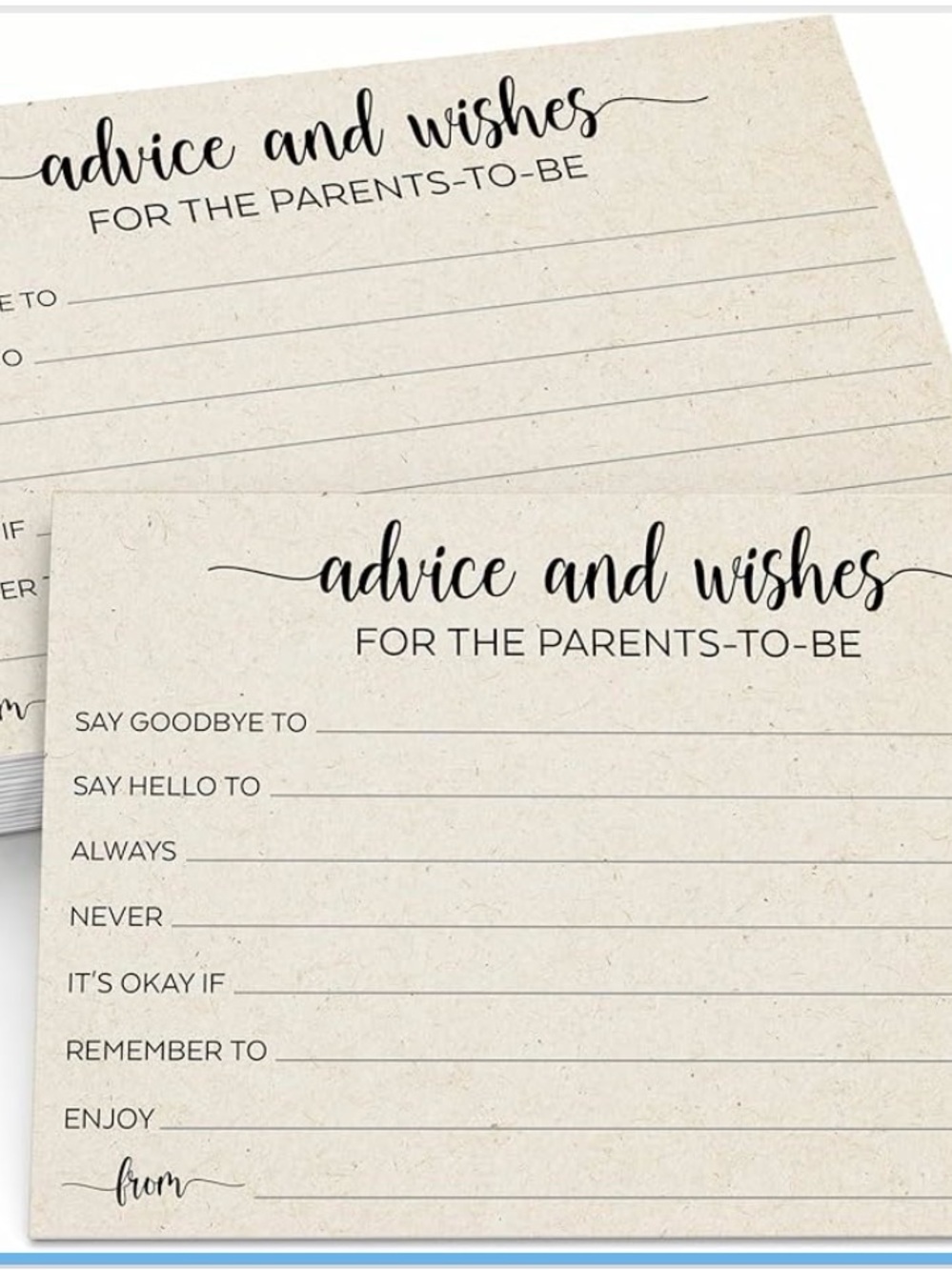 Advice and Wishes Cards - Neutral Beige Baby Shower Set